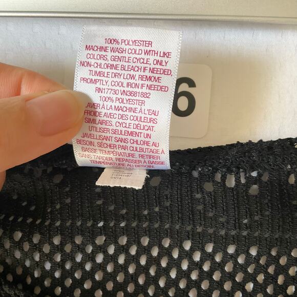 Merona Women’s Bikini Cover size M Sleeveless Above Knee Semi-sheer Lace Black - Picture 7 of 8